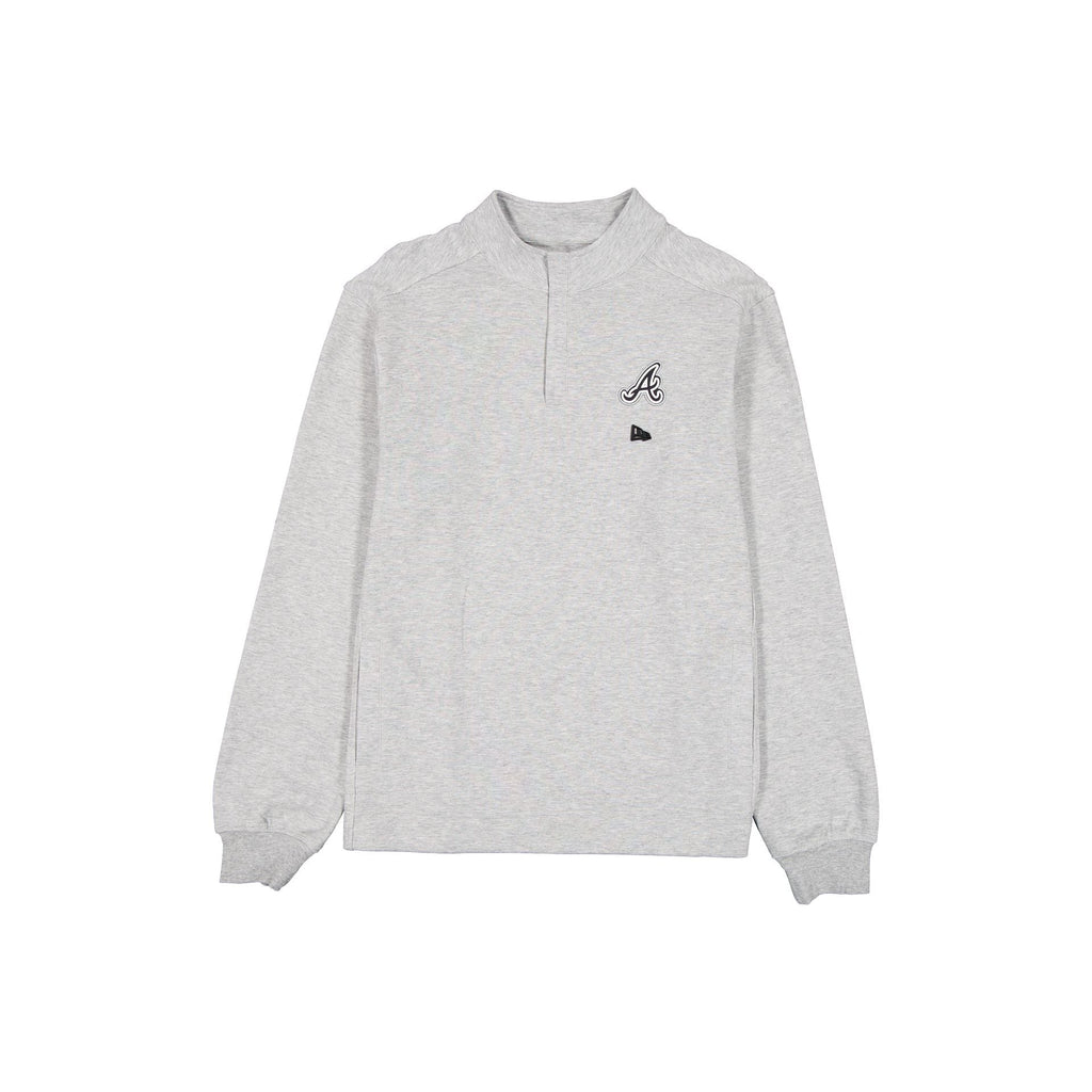 Atlanta Braves Logo Essentials Heather Gray Quarter Zip