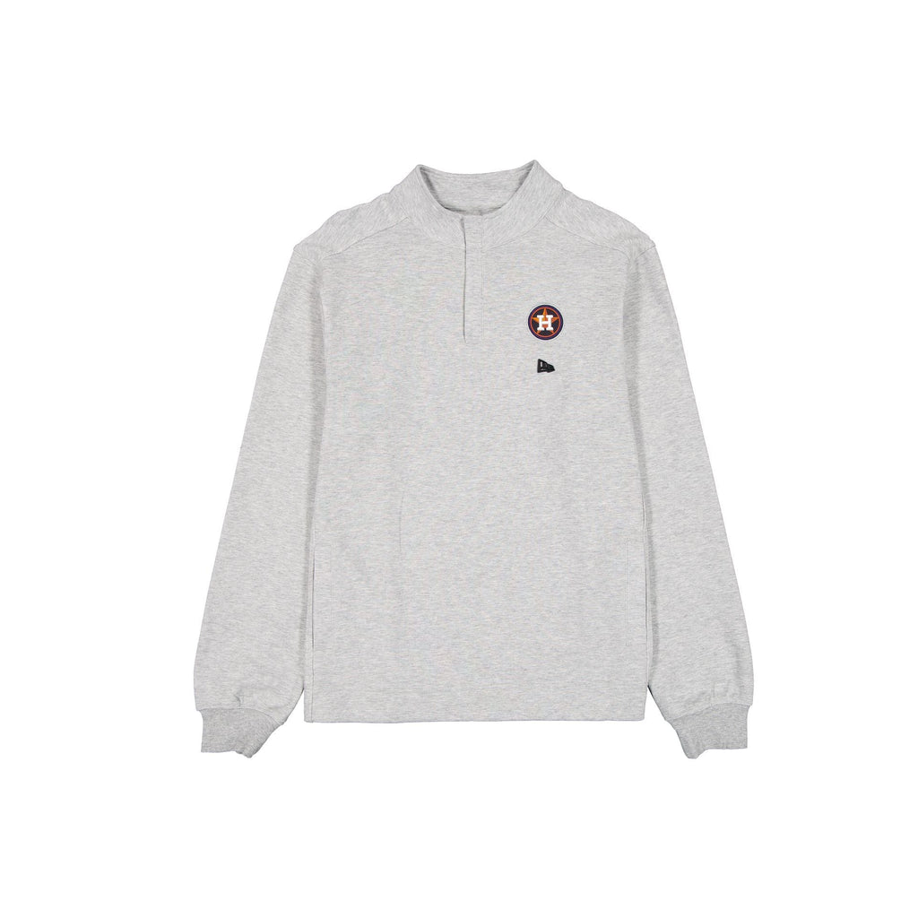 Houston Astros Logo Essentials Heather Gray Quarter Zip