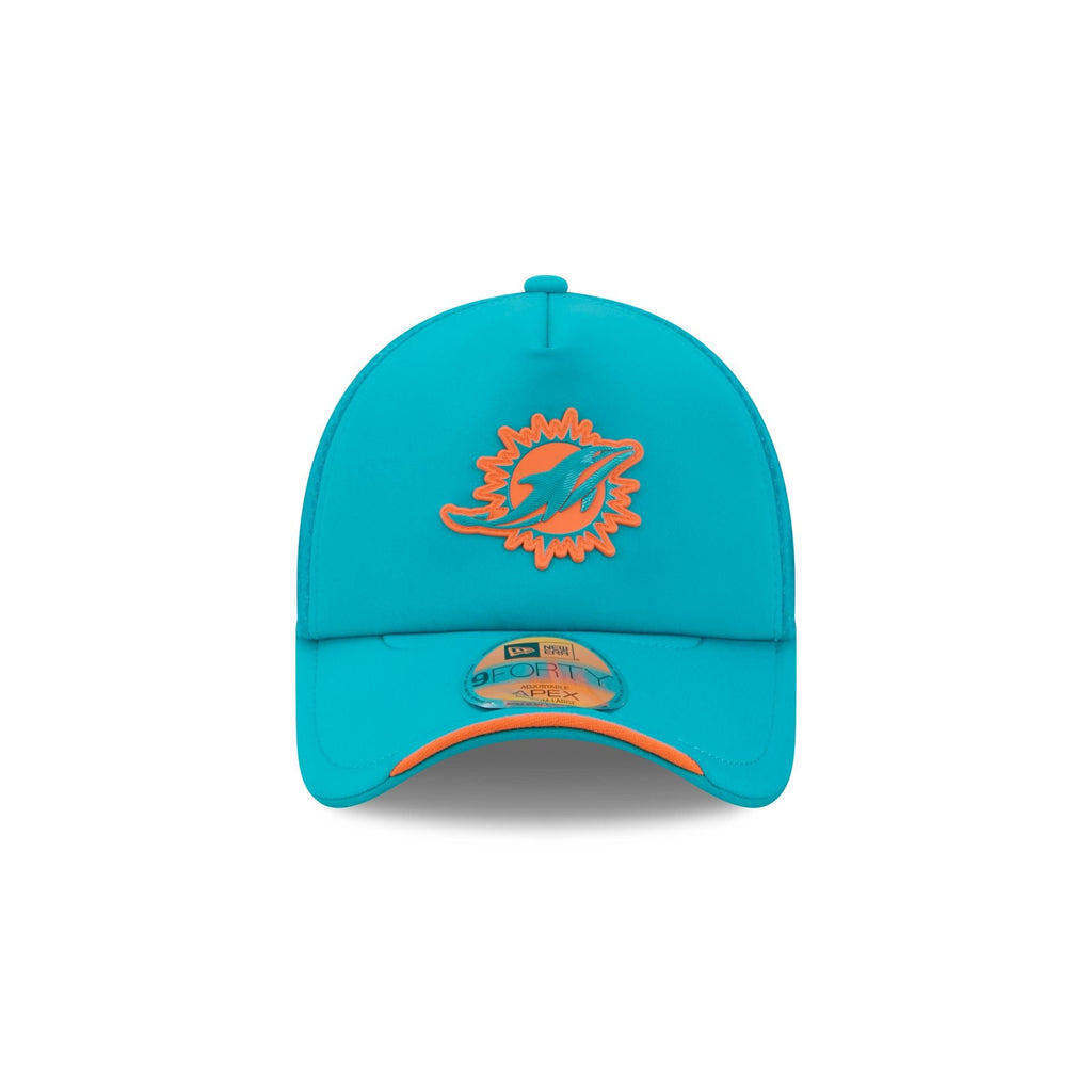 Miami Dolphins 2026 Sideline 9FORTY APEX Trucker Hat