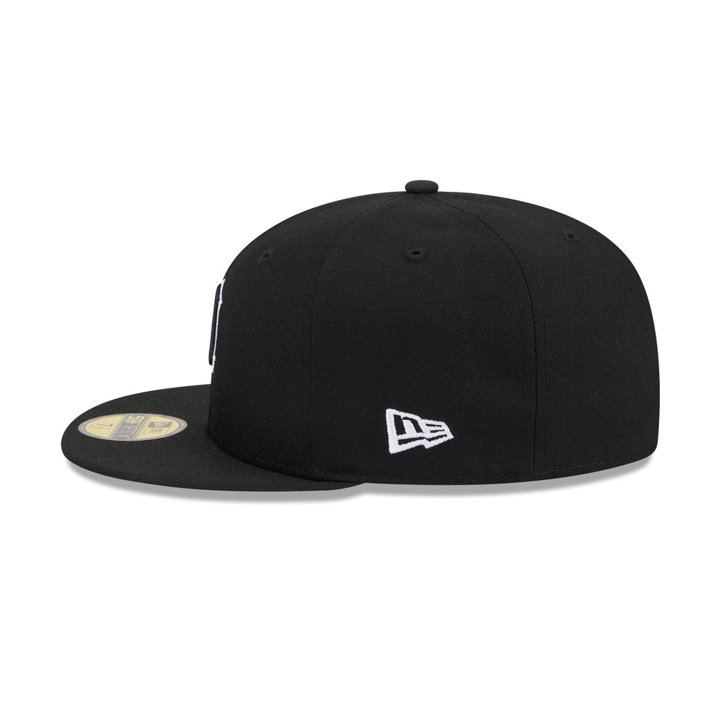 Detroit Tigers Black and White Basic 59FIFTY Fitted Hat